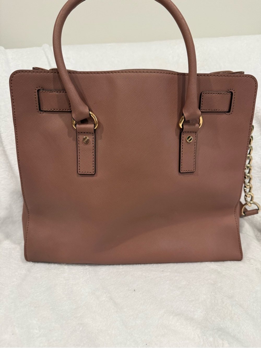 GUC Michael Kors Dusty Rose Leather Hamilton Satchel with Gold Hardware - Picture 2 of 10